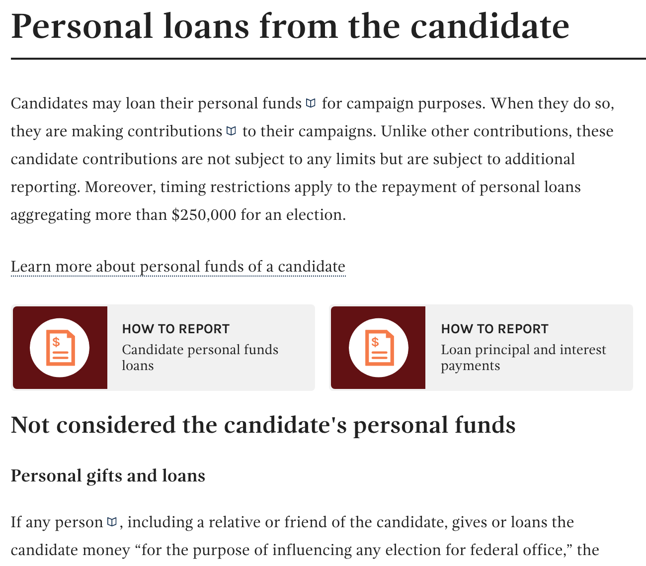 Reporting example
              cards, situated within help content, linked to the reporting example content
              assembled together.