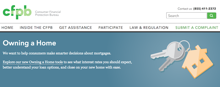 consumerfinance.gov before the redesign.